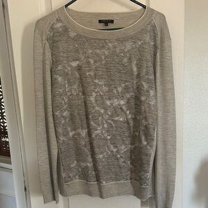 Lafayette 148 New York Light Gray Knit Top